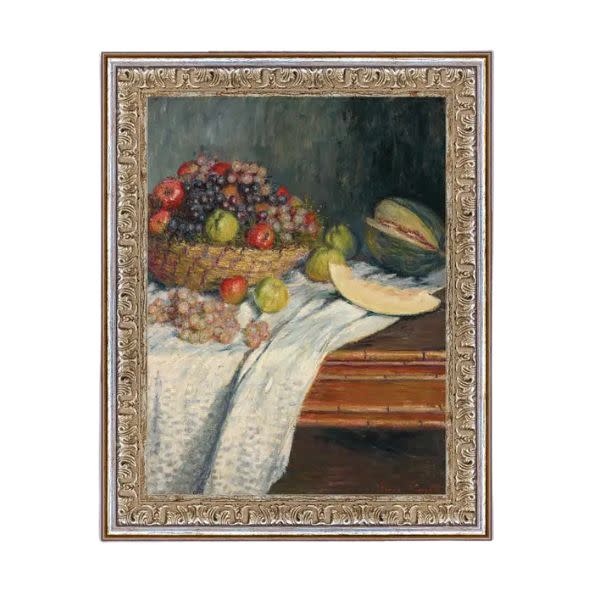 Still Life with Honeydew Framed Antique Art, 8 X 10 in.