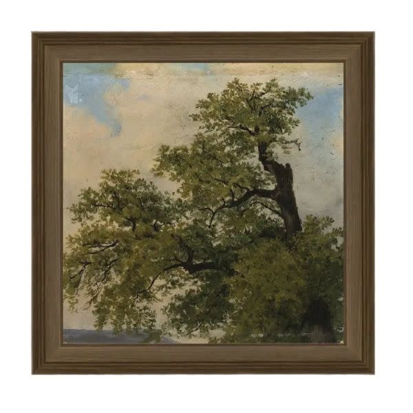 Painted Trees Framed Antique Art, 9 X 9 in.
