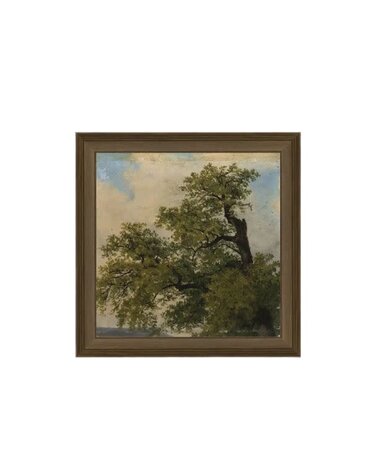 Painted Trees Framed Antique Art, 6 X 6 in.