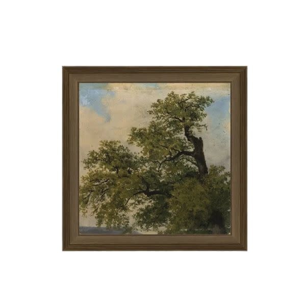Painted Trees Framed Antique Art, 6 X 6 in.