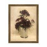 Maroon Flowers Framed Antique Art, 7 X 9 in.