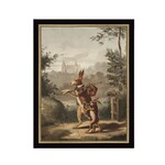 Traveling Rabbit Framed Antique Art, 7 X 9 in.