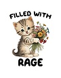 Funny Vintage Sticker Decal, Filled with Rage