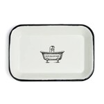 Blue Stallion Farm Enamel Bar Soap Caddy Tray, Ivory
