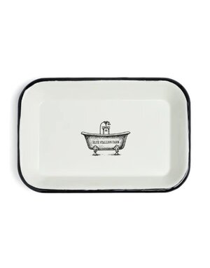 Blue Stallion Farm Enamel Bar Soap Caddy Tray, Ivory
