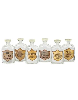 Apothecary Bottles, Painted, Assorted, 2.5 X 5 in.