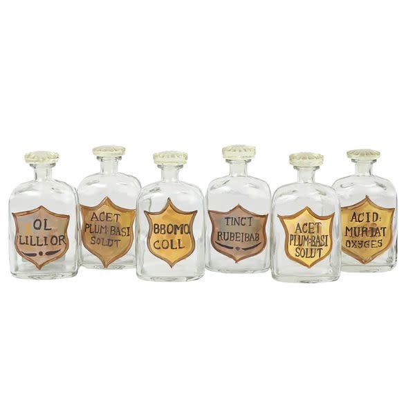 Apothecary Bottles, Painted, Assorted, 2.5 X 5 in.