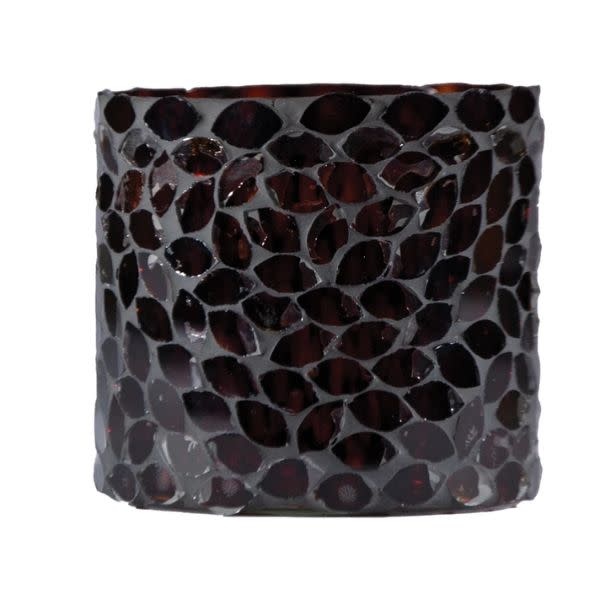Glass Mosaic Tealight Votive Holder, Brown