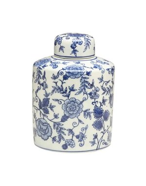 AA Importing Blue & White Floral Jar, 8 in.