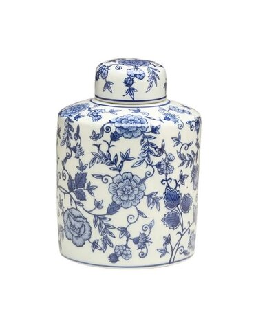 AA Importing Blue & White Floral Jar, 8 in.