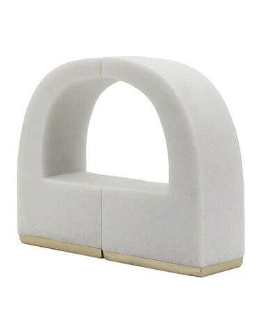 Arch Shape Quote Bookends, White, 10 in., Set of Two