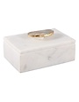 Marble Agate Top Lidded Storage Box, White & Gold, 3 in.