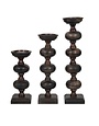 Wood Sumpter Candlestick, Black, Small, 14 in.