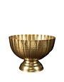 Hammered Grooved Pedestal Bowl, Gold, 12 in.