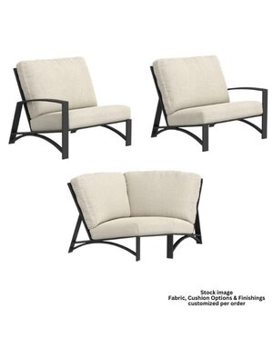 OW Lee OW Lee, Arc Sectional, 3-Pieces, Sable Finish, Chartres Truffle, 40 X 141 X 38.25, Furniture Available for Local Delivery or Pick Up