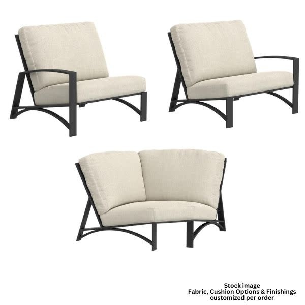 OW Lee OW Lee, Arc Sectional, 3-Pieces, Sable Finish, Chartres Truffle, 40 X 141 X 38.25, Furniture Available for Local Delivery or Pick Up