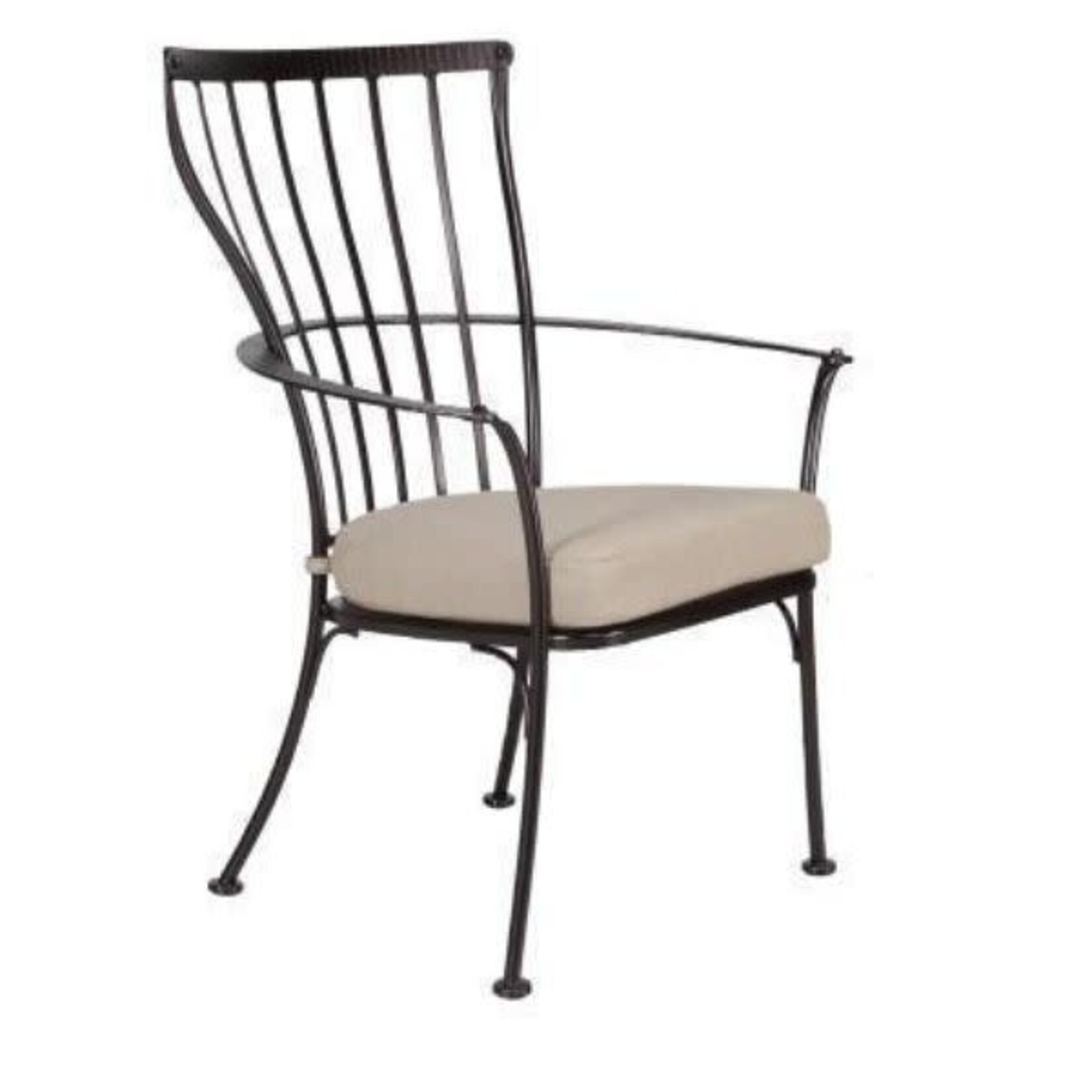 OW Lee OW Lee, Monterra Dining Arm Chair with Back Cushion, Copper Creek Finish, Beckon Shell, 29.75 X 24.75 X 40.25