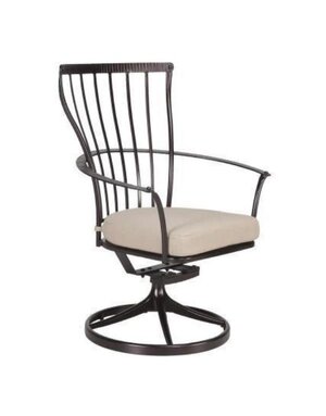 OW Lee OW Lee, Monterra Dining Swivel Rocker Arm Chair with Back Cushion, Copper Creek Finish, Beckon Shell, 29.75 X 24.75 X 40.25, Furniture Available for Local Delivery or Pick Up