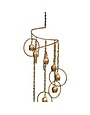 Ancient Graffiti Flamed Circle Spiral Mobile with Bells