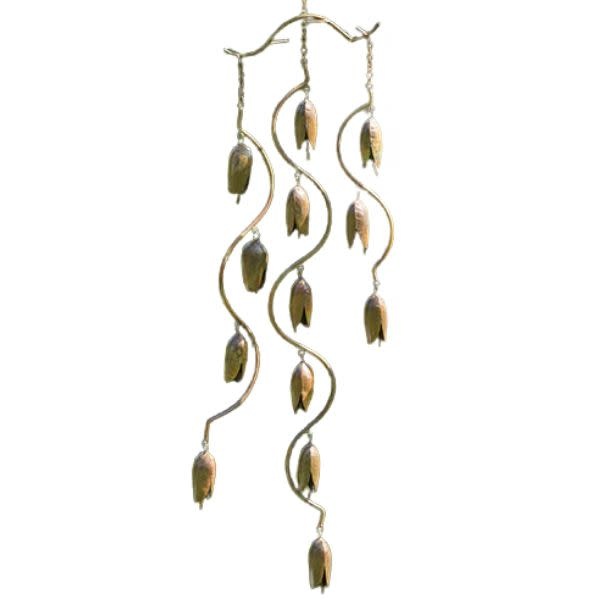 Ancient Graffiti Flamed Triple Bell Spiral Wind Chime