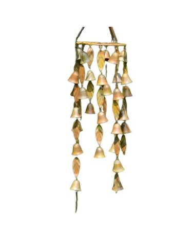 Ancient Graffiti Single Tiered Circle Mobile with Bells and Leaves