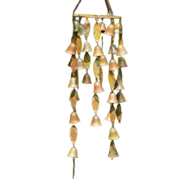 Ancient Graffiti Single Tiered Circle Mobile with Bells and Leaves