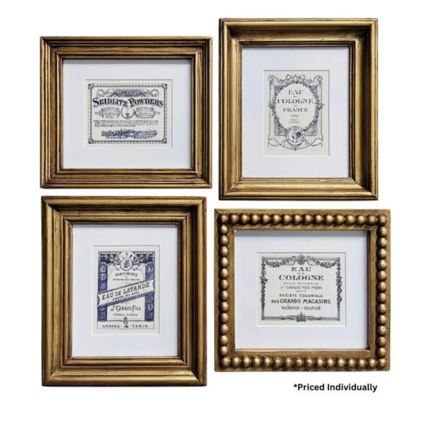 Framed Parfumerie Print, Four Designs, Priced Individually, 8.5 - 10 in.