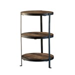 Three-Tiered Iron and Rustic Wood Stand, 12 X 12 X 20 in.