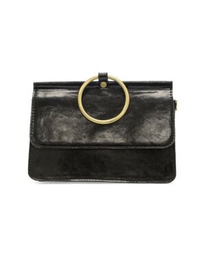 Joy Susan Aria Ring Bag, Liquid Metal Black