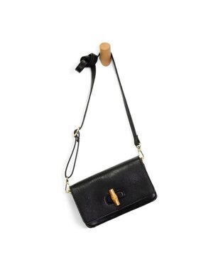 Joy Susan Bonnie Mini Organizer Crossbody, Black with Bamboo Turnlock