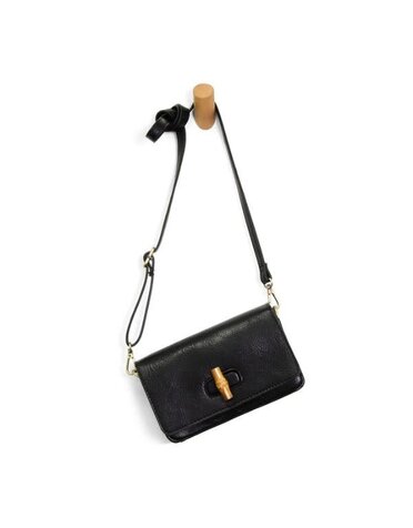 Joy Susan Bonnie Mini Organizer Crossbody, Black with Bamboo Turnlock