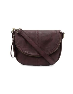 Joy Susan Helene Small Saddle Crossbody, Aubergine
