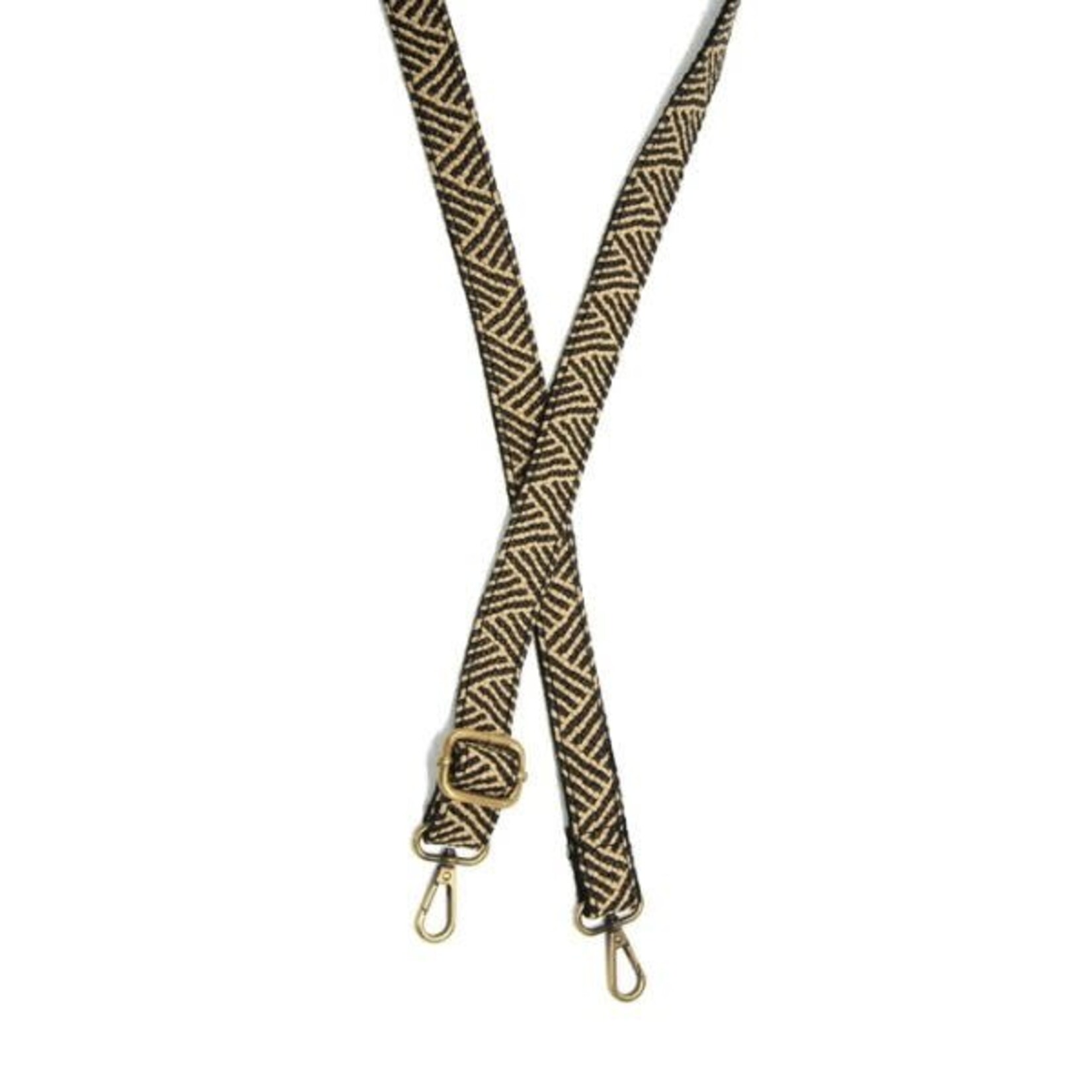 Joy Susan Woven Pyramids Guitar Strap, Black and White