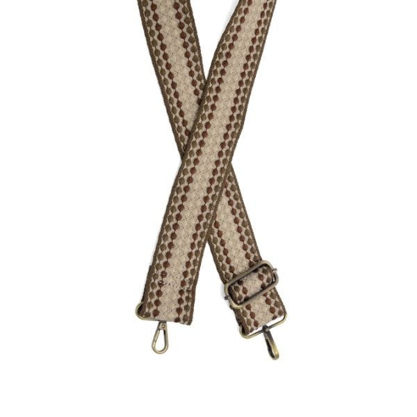 Joy Susan Dotted Stripe Guitar Strap, Espresso