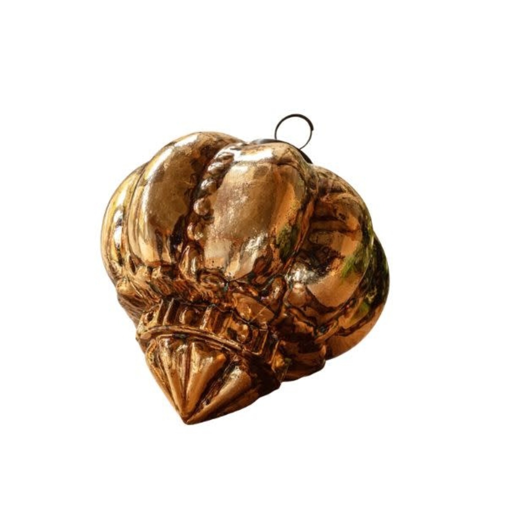 Regal Beaded Antique Gold Glass Ornament, 5 in.