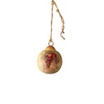Whimsical Santa Metal Ball Ornament, 4 in.