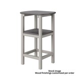 Artifex Oval Counter Side Table, Seashell and Black, 16 X 19 X 30