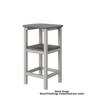 Artifex Oval Counter Side Table, Seashell and Black, 16 X 19 X 30, Furniture Available for Local Delivery or Pick Up