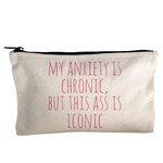 Moonlight Makers Funny Canvas Zipper Pouch, Anxiety Chronic, Ass Iconic