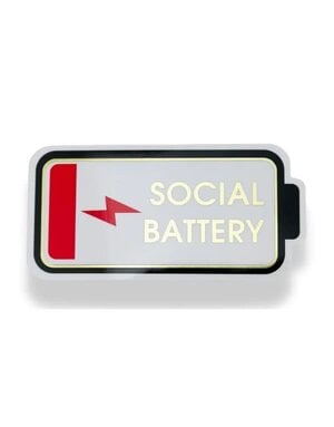 Chez Gagne Funny Vinyl Sticker, Low Social Battery