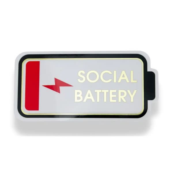 Chez Gagne Funny Vinyl Sticker, Low Social Battery