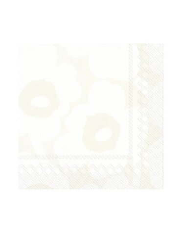 Paper Cocktail Napkin, 20 Ct, Unikko White Grey Marimekko