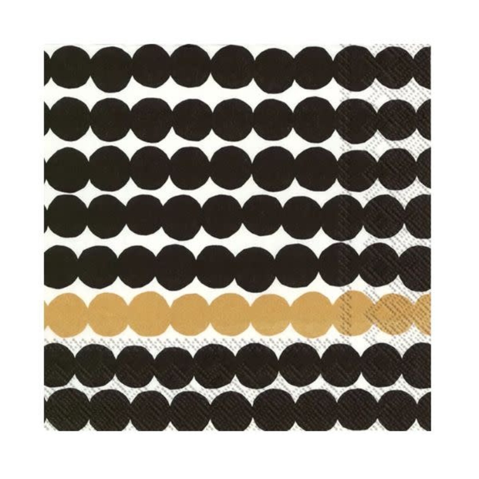 Paper Cocktail Napkin, 20 Ct, Marimekko Rasymatto Blk Gld