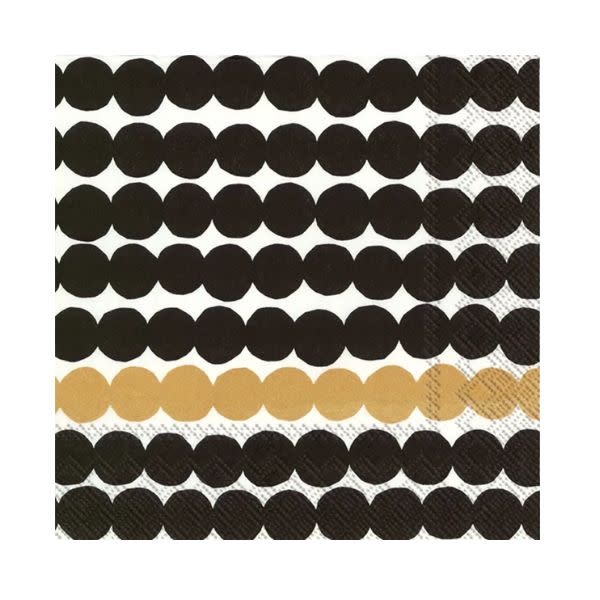 Paper Cocktail Napkin, 20 Ct, Marimekko Rasymatto Blk Gld