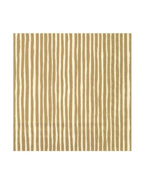 Paper Cocktail Napkin, 20 Ct, Varvunraita Gold