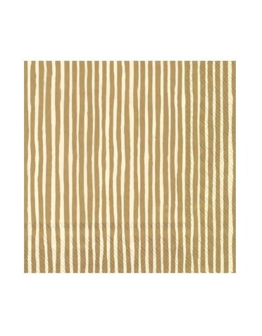 Paper Cocktail Napkin, 20 Ct, Varvunraita Gold