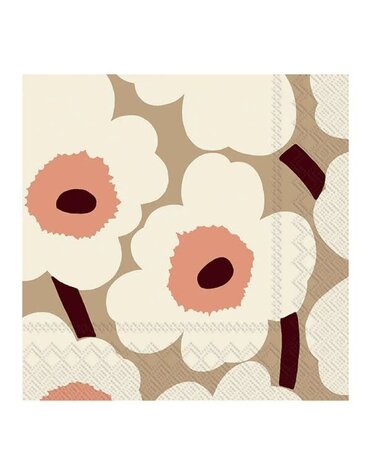 Lunch Napkin, 20 Ct, Marimekko Unikko Cream