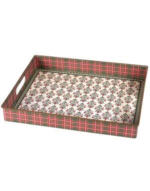 Primitives by Kathy Floral Block Print Tray, 12.3 x 15.8 x 2.5 in.