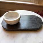 Black & White Dip Tray Set with White Bowl