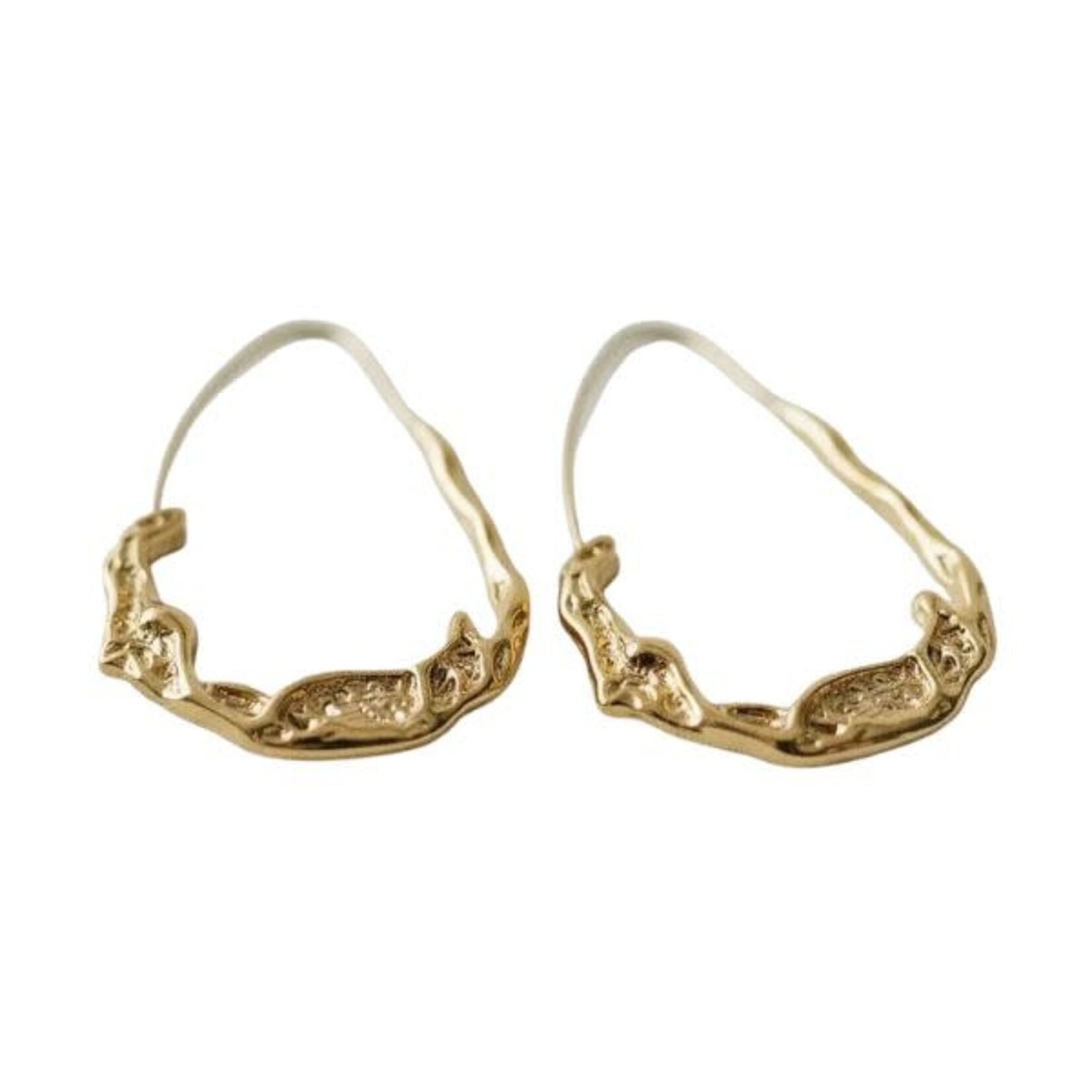 Ellemadera Lava Water Hoop Earrings, Gold, 1.5 in.
